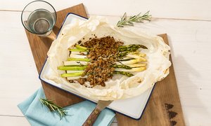 Ofenspargel mit Zitronenknusper