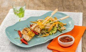 Gegrillte Hähnchen Ananas Spieße