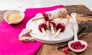Joghurt-Himbeer Popsicles